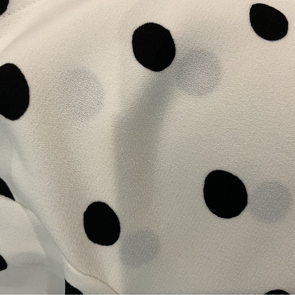 Talbots Black and White Polka Dot, Bell Sleeve Blouse - Picture 9 of 12